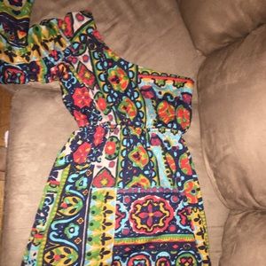 Off the shoulder, flare sleeve dress